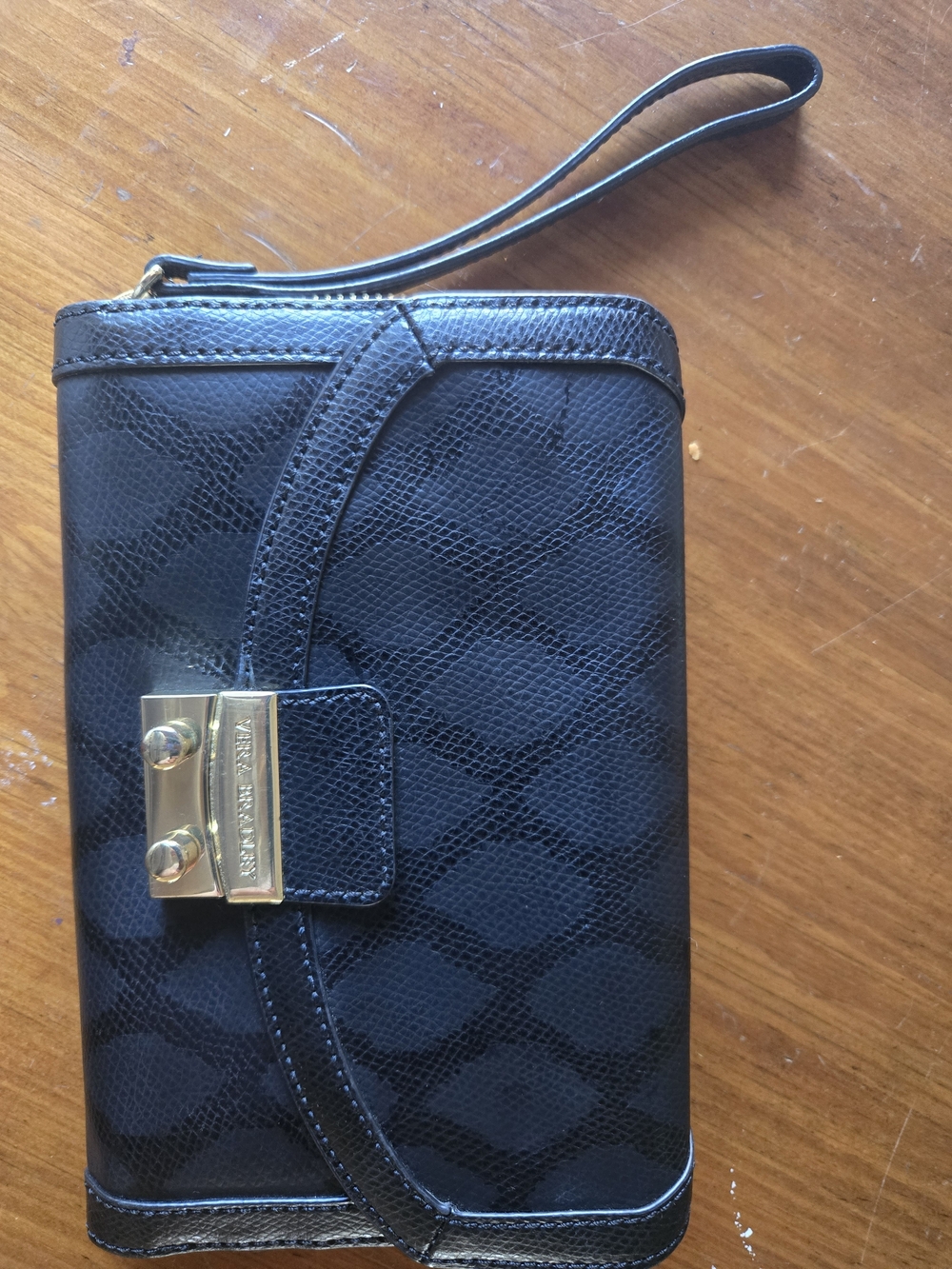 Vera BRADLEY Black Signature Wristlet Wallet